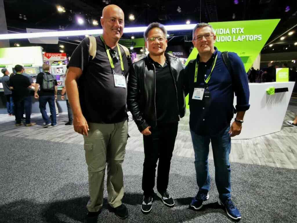 Oscar with Jensen Huang